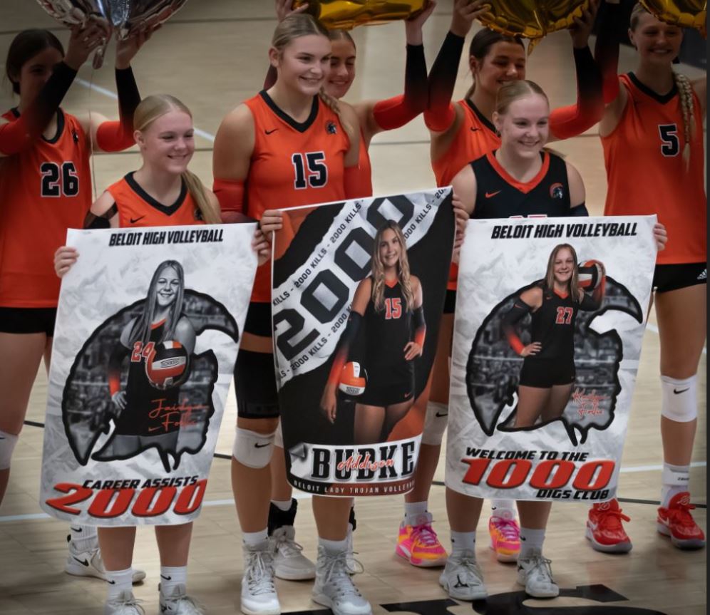 Lady Trojans celebrate career milestones for three players